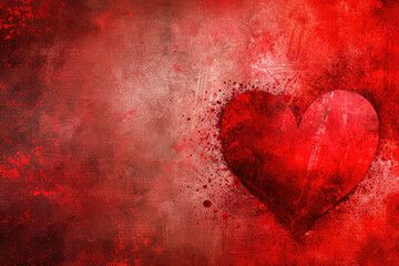 Grunge Lovely Valentine Red Heart Background