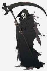 Fototapeta na wymiar Grim Reaper cartoon illustration. 