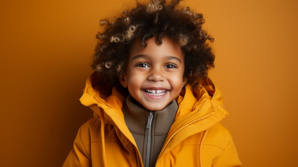 portrait of a smile boy posing on a color background