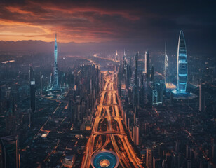 city skyline of the future