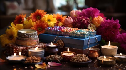 Naklejka premium Variety of diwali gift UHD wallpaper