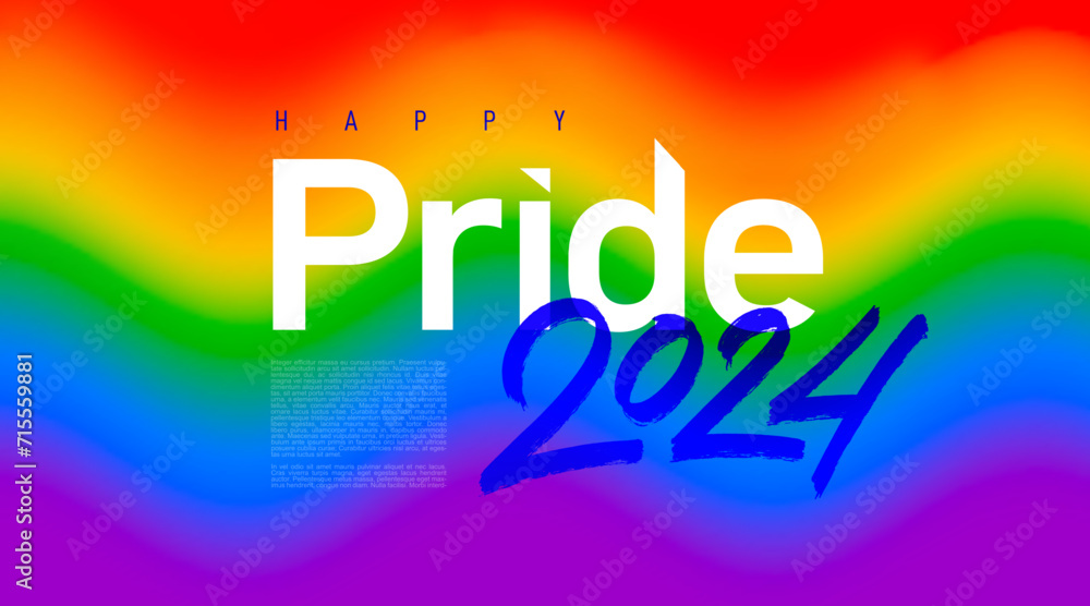 Poster pride mesh background vector. 2024 lgbtq square format banner template for social media. pride month