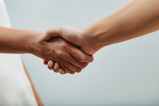 Handshake and sympathetic understanding between female hands