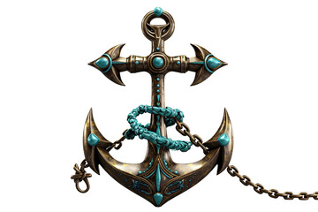 Anchor 3D illustration isolated on a Transparent background. Generative AI