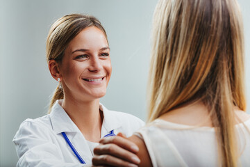 Warm interaction between doctor and smiling patient