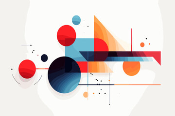 Colorful abstract trendy geometric shapes, in contemporary element style vector illustration
