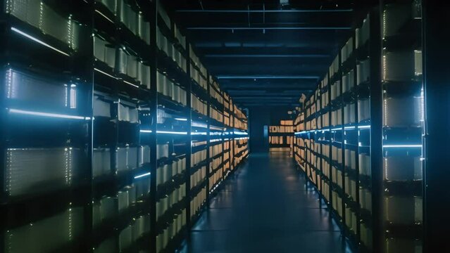 An innovative data center with cloud servers that ensures the operation of the software of a large business center. Generative AI