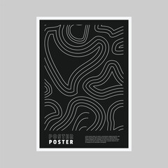 Black smooth pattern poster vector monochrome cover