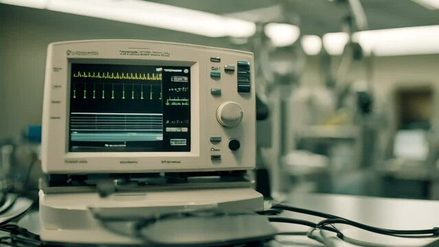 A cardiac monitor in the hospital's emergency room to check the functioning of the patients' cardiac system. Generative AI