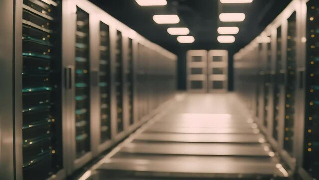 An innovative data center with cloud servers that ensures the operation of the software of a large business center. Generative AI