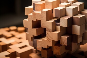 A beautifully crafted wooden puzzle, waiting to be solved and enjoyed.