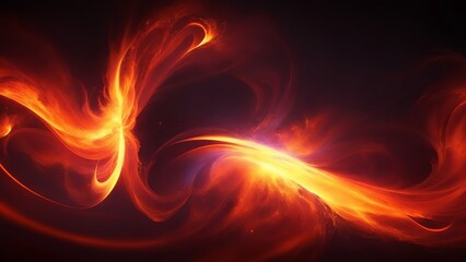 Dark fiery energy waves from particles glowing bright magical abstract background from Generative AI