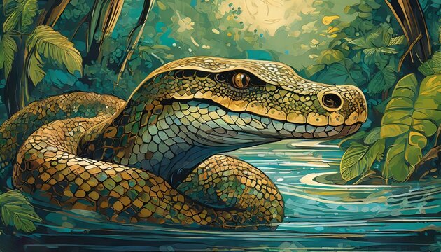 Anaconda Fantasy World Image Illustration
