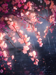 雨の日の夜桜-2