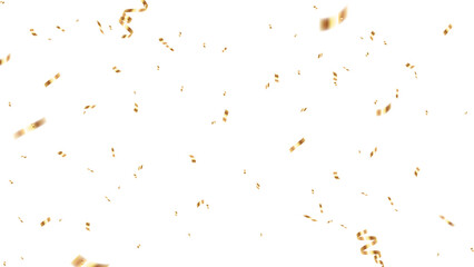 Transparent Background with Gold Confetti and Ribbons - obrazy, fototapety, plakaty