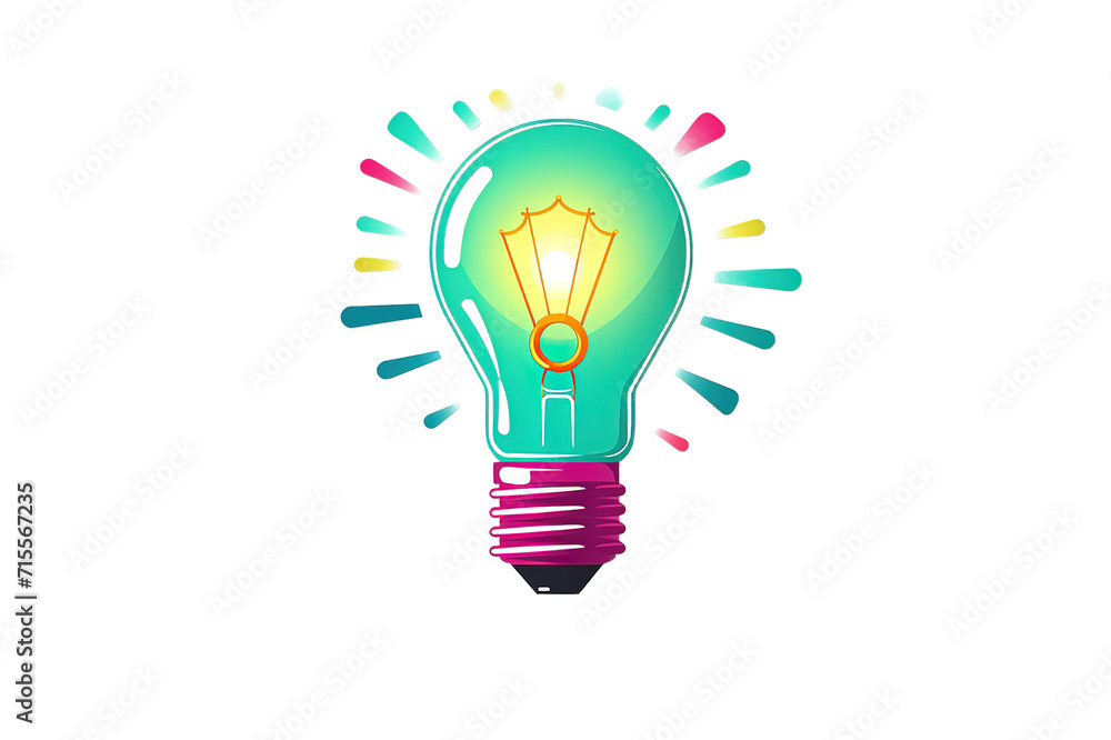 Poster filled outline light bulb with the concept of idea icon isolated on a transparent background. genera