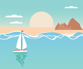 Fototapeta premium sailing boat on the sea