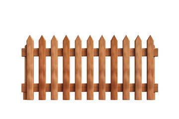 Wooden fence illustration isolated on transparent background.
