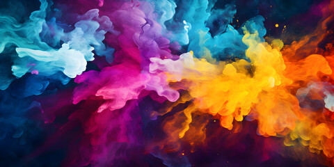 Abstract colorful smooth cloud background, holi festival celebration concept