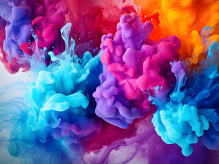 Obraz premium Abstract colorful smooth cloud background, holi festival celebration concept