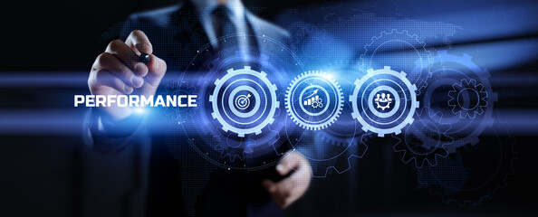 Performance indicator business finance concept on virtual screen.