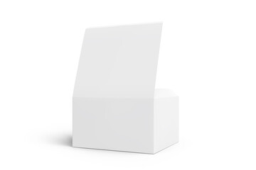 Opened Cardboard half white Box Packaging Mockup For Branding 3D Illustration