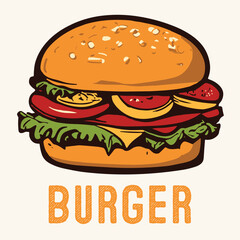 Burger Hand Drawn Vintage Engraved style