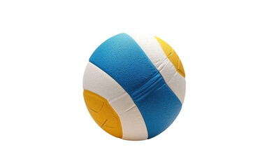 Blue-Yellow-White Volleyball on a transparent background