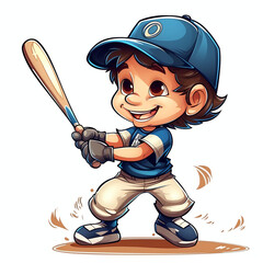 Cute boy playing a baseball