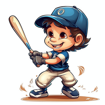 Cute boy playing a baseball