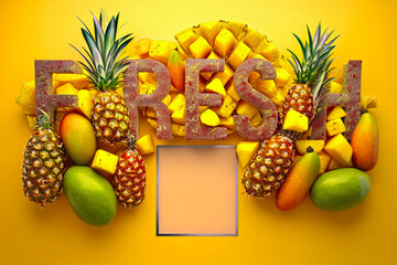 Colorful Harvest: Tropical Typography Awash with Freshness