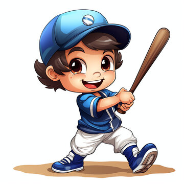 Cute boy playing a baseball