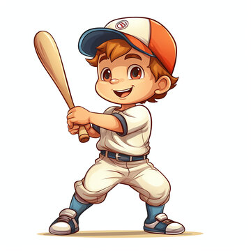 Cute boy playing a baseball