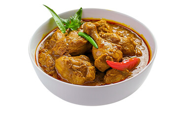 Savoring the Aromas of Chicken Curry On Transparent Background.
