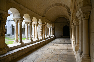 Cloister of the Church of St Trophime, Saint Trophime cathedral, Arles, Provence, France.