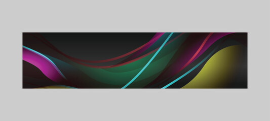 Abstract dynamic vibrant gradient horizontal banner template