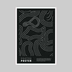 Black smooth pattern poster vector monochrome template