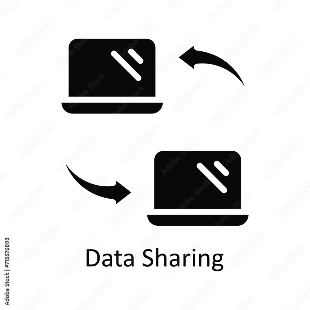 Poster data sharing vector solid icon style illustration. eps 10 file