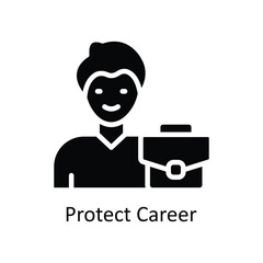 Protect career vector Solid icon style illustration. EPS 10 File
