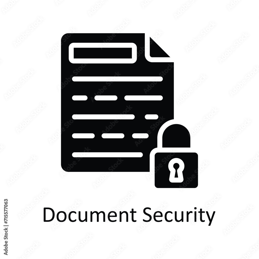 Poster document security vector solid icon style illustration. eps 10 file