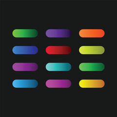 Vibrant colorful gradients color swatches set vector