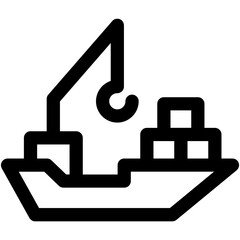 Cargo Ship Vector Icon
