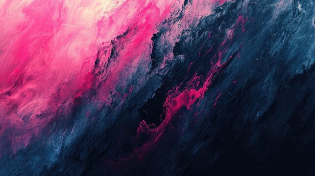 Black and pinck abstract background, abstract painting on a dark background
