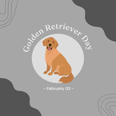 Grey And White Golden Retriever Day Template  