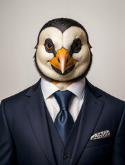Penguin in a business suit, business animals