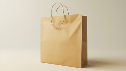 Blank Canvas: A 3D Rendered Illustration of a Paper Bag Mockup