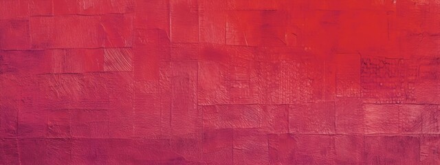 Naklejka premium Closeup of abstract rough pink magenta art painting texture, with oil brushstroke, pallet knife paint, with square overlapping paper layers, complementary colors