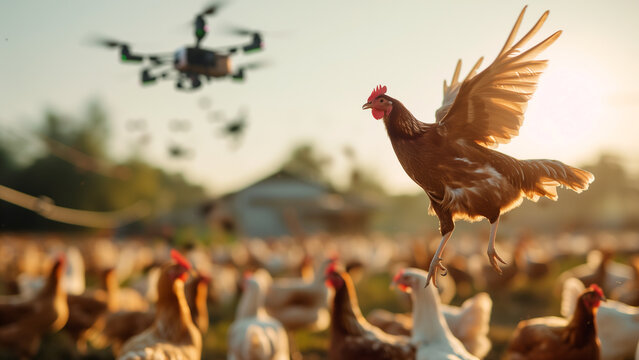 Futuristic Farming: AI Drones Revolutionizing Poultry Management