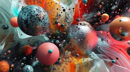 Vibrant Abstract Painting With Varied Colors and Shapes