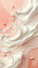 Close-up Shot of Pink and White Liquid - Vibrant, Abstract, and Refreshing